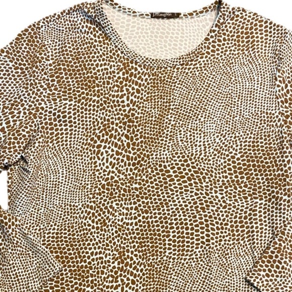 J. McLaughlin Top Catalina Cloth Animal Print Blue Brown Size Small - Picture 3 of 10